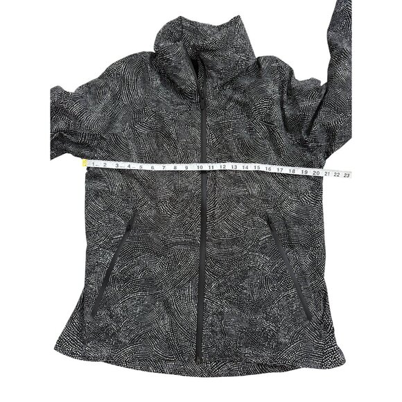 Lululemon Here To Move Jacket Free Spirit Black White Hidden Hood Women Size 12 - Picture 10 of 11